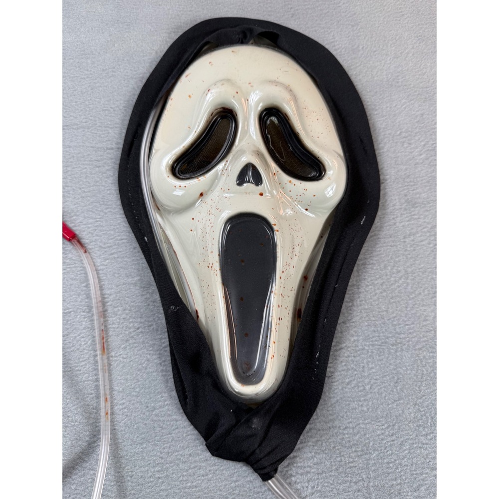 Bleeding Ghost Face Mask Scream Halloween Costume Prop Incomplete Heart Missing - Picture 2 of 5
